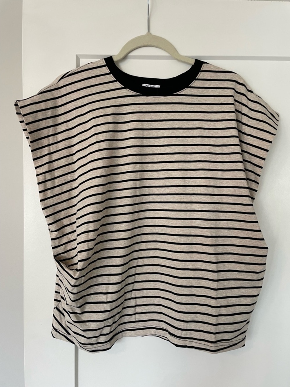 Pistola Beige and Black Striped Short Sleeve Muscle Tee